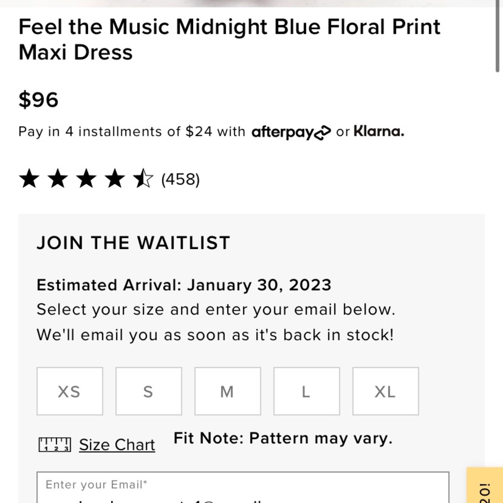 Lulu’s Feel the Music Midnight Blue Floral Print Maxi Dress Size Small NWOT - Picture 13 of 15
